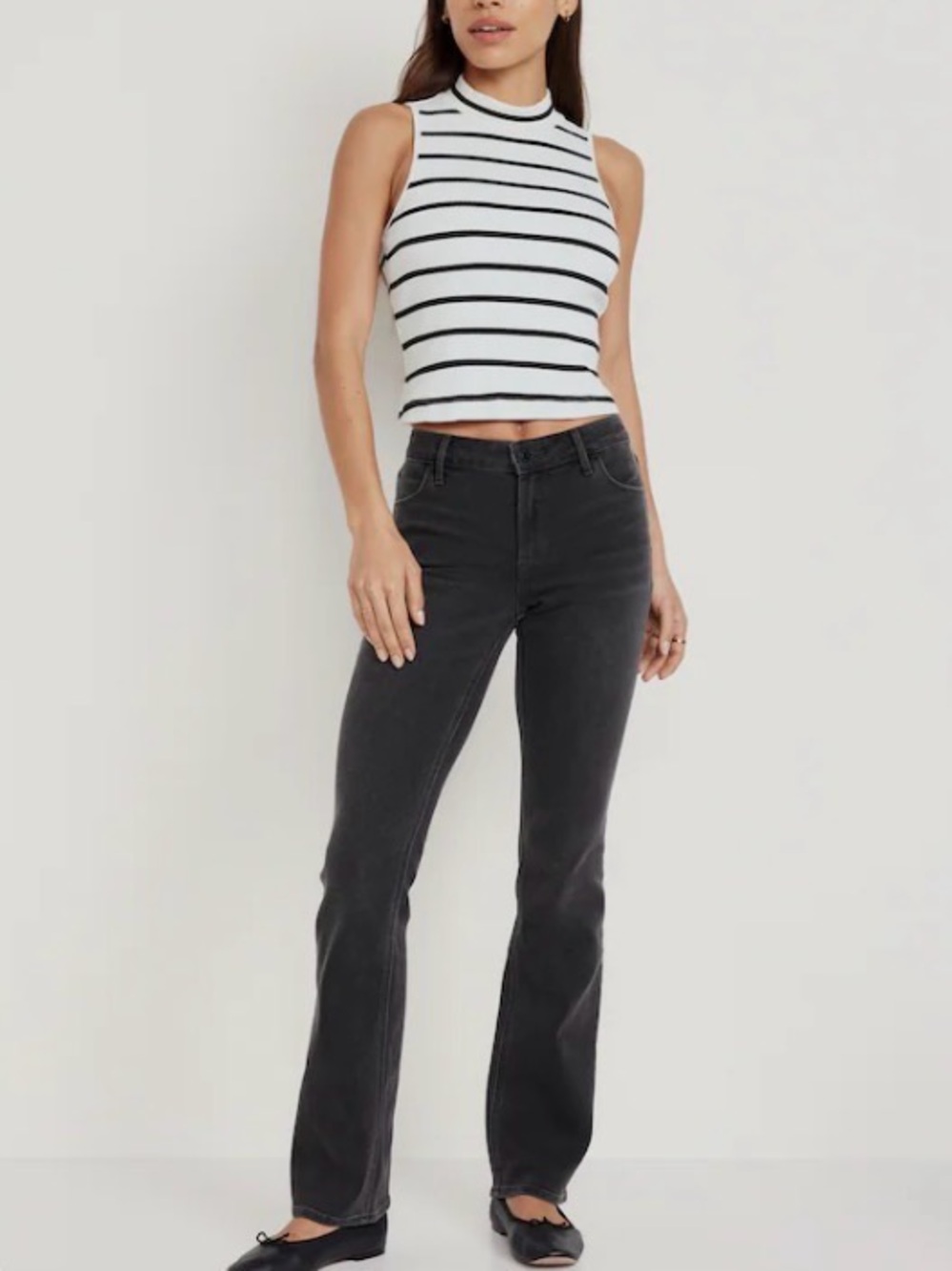 Old Navy Women’s Mid Rise WOW Boot-Cut Black Washed Jeans Denim Size 14
